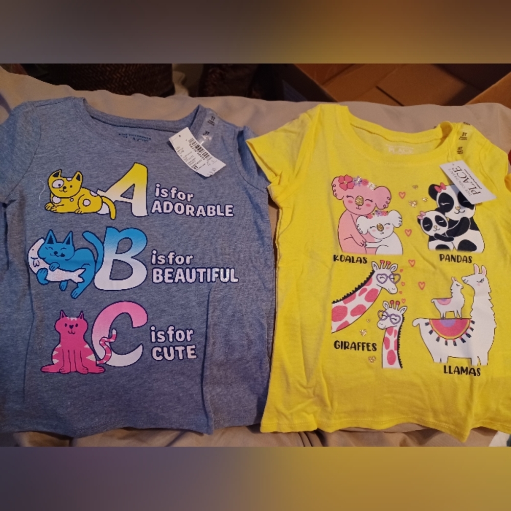 The Children's Place Blue and Yellow Short Sleeve Tees